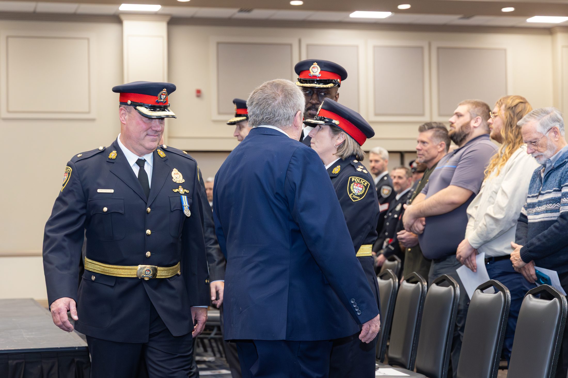 Ottawa Police senior officers at a medal ceremony.